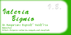 valeria bignio business card